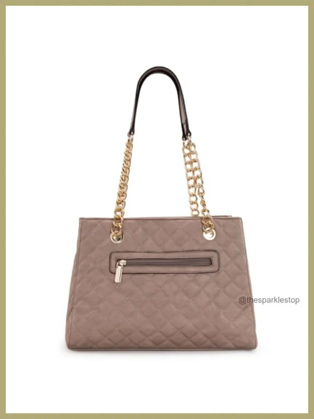 Medium Tote Bag Quilted Chain Shoulder Purse Gold Hardware Laptop 13